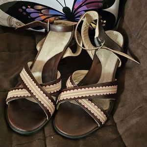 John Fluevog Leather Sandal Heels